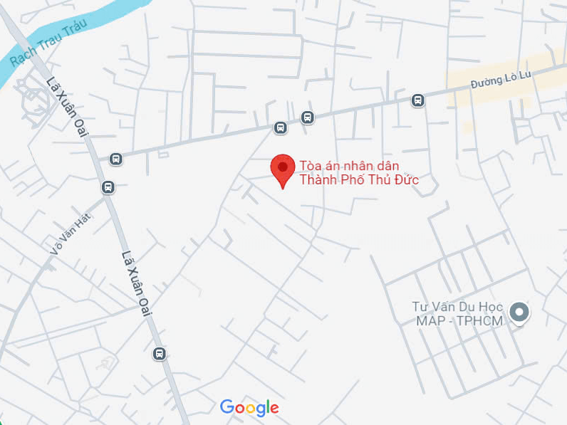 Số điện thoại và địa chỉ Tòa án nhân dân Thành phố Thủ Đức tại Đường Lò Lu